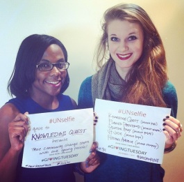 Rachel Knox (left) and Brittany Church shared an "unselfie" on social media during Giving Tuesday.