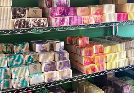 Buff City carries more than 30 staple varieties of its plant oil-based soap.