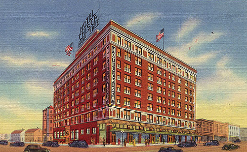 Historic photo of the Chisca Hotel, built in 1913 at 272 South Main Street
