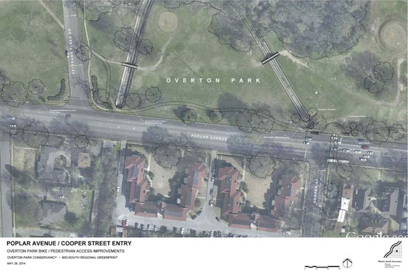 Rendering of pedestrian entrance improvents at Overton Park