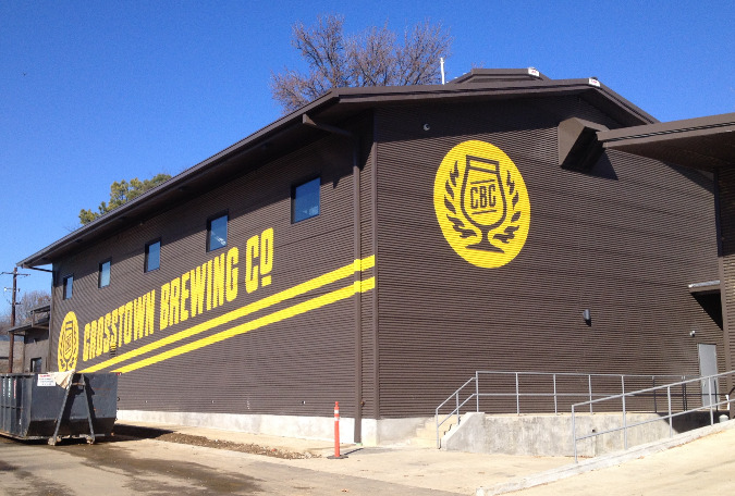 The new brewery and taproom sits just to the west of the Crosstown Concourse redevelopment.