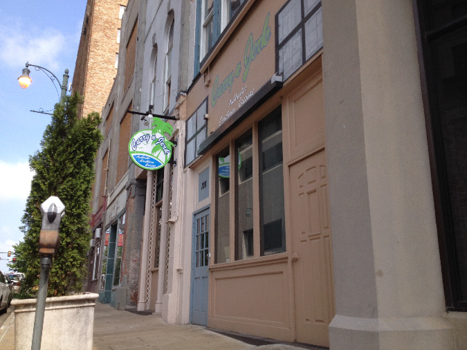 The restaurant enjoys a prime location downtown at 128 Monroe near Front Street.