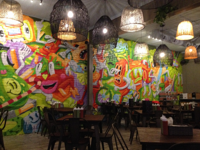 The new Maciel's features brightly colored artwork and a laid back cantina-like vibe.
