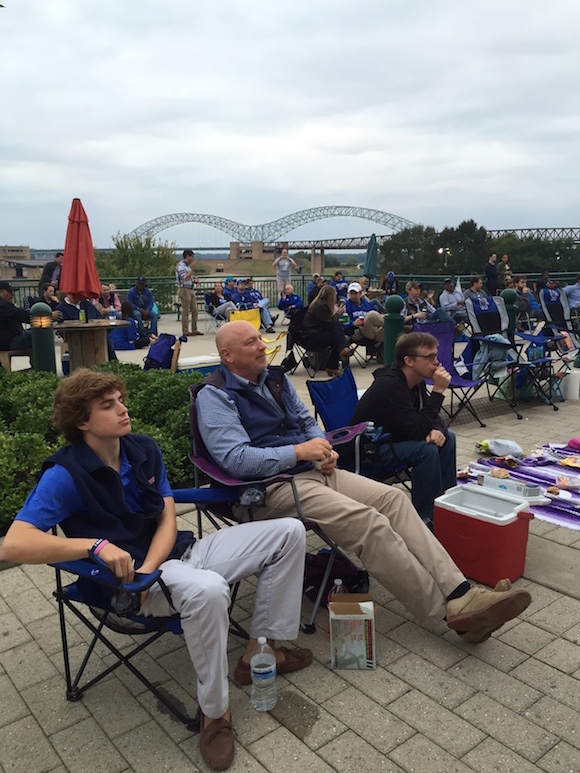 City of Memphis COO Doug McGowen enjoys a tailgating event at the law school's promenade.  