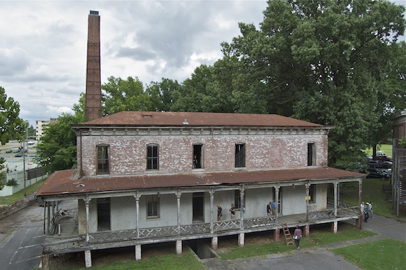 The nurses' building, seen from the Marine Hospital, was built in 1884 and is the oldest structure on the property