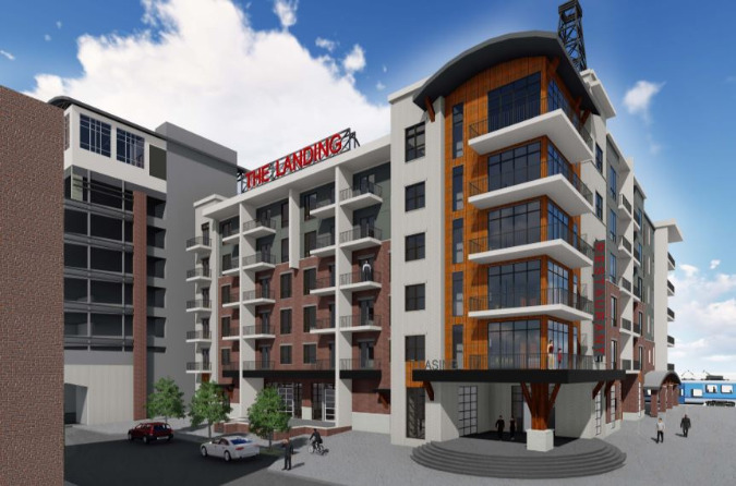 The project's residential component will connect to the parking garage.