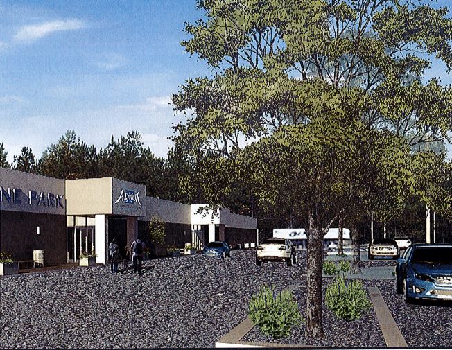 A conceptual rendering of Whitehaven Landing shows anchor tenant, Altitude Trampoline Park.