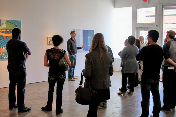 Ian Lemmonds holds a gallery talk at  “Inspired Resistance" exhibit