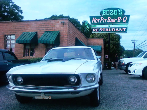 Craig's '69 Mustang parked at Bozo's Hot Pit Bar-B-Q in Mason, Tenn.
