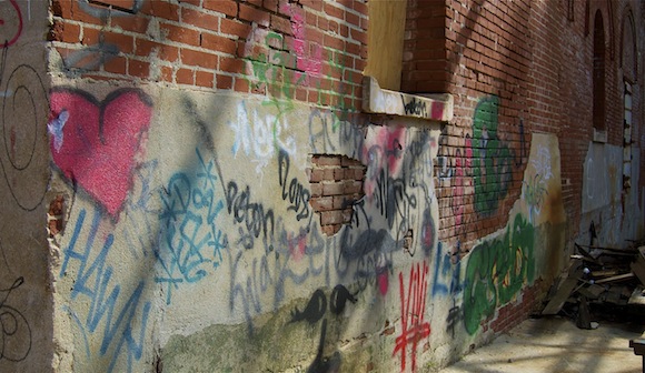 Graffiti art inside the Tennessee Brewery