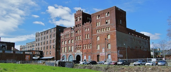The Tennessee Brewery building sits at the corner of Butler Avenue and Tennessee Street, overlooking