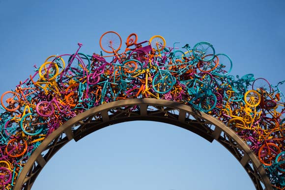  Sculptural bike gateway to Overton Park made by artist Tylur French 