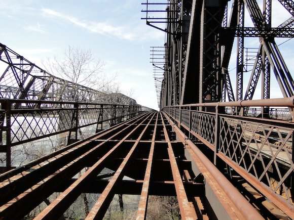 The former roadways of the Harahan Bridge will reopen for bicycle and pedestrian traffic