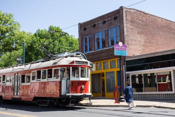 The South Main district features unique architecture from the early 1900s