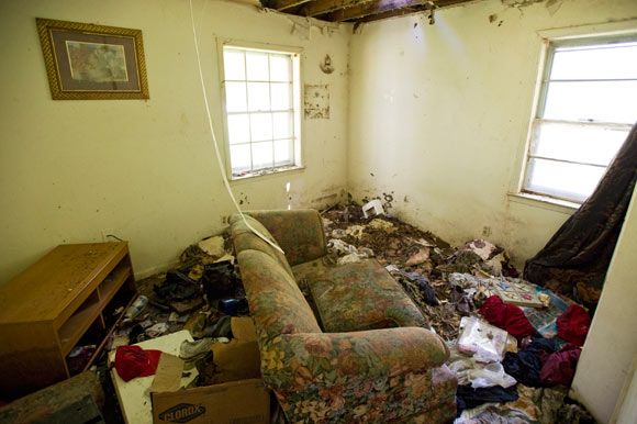 A view inside a dilapidated house at 3131 Mountain Terrace