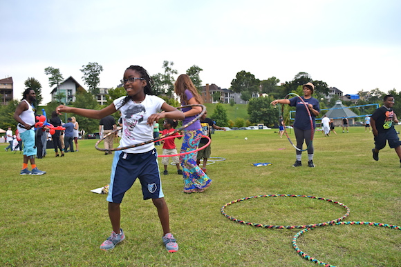 These days, if you go to Tom Lee Park, you'll notice a big difference: there are people there