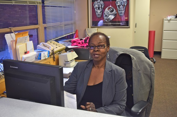 Administrator Arlinda Brown's is the first face many MASE students see when they get to school in the morning