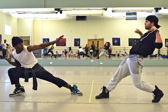Shamar Rooks [left] and Maxx Reed rehearse for Nut Remix, which takes place at the Cannon Center, November 21-23.