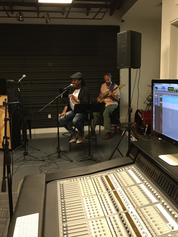 Musicians practice in the Memphis Slim House Collaboratory space