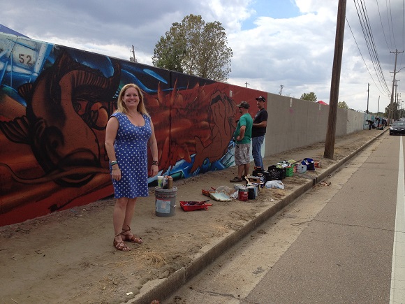 Karen Golightly, director of Paint Memphis, spearheaded an event called Soul Food 5 to add more murals to the Chelsea Greenline