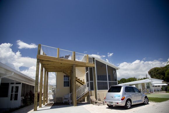 Trailer Estates with deck addition. 