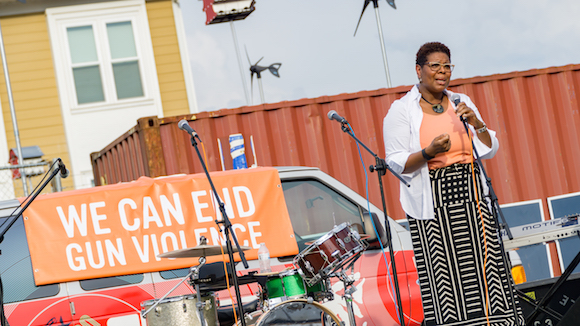 Terri Lee Freeman, President of the National Civil Rights Museum, addressing the guests