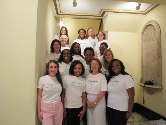 Claudia Haltom (front row, third from left) founded A Step Ahead Foundation to reduce the number of unintended pregnancies in Memphis and Shelby County