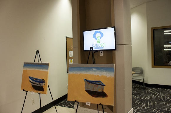 Visual art completed by students on display at CLOUD901