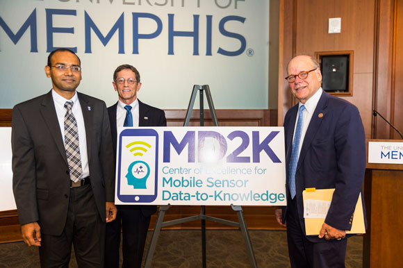 Dr. Santosh Kumer (left) with U. of M. Int. Research VP Dr. Andy Meyers and Congressman Steve Cohen