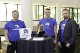 Preteckt's three founders at Demo Day