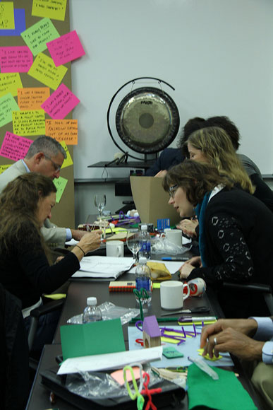 Creative thinkers perform a team building exercise at the Memphis Innovation Bootcamp