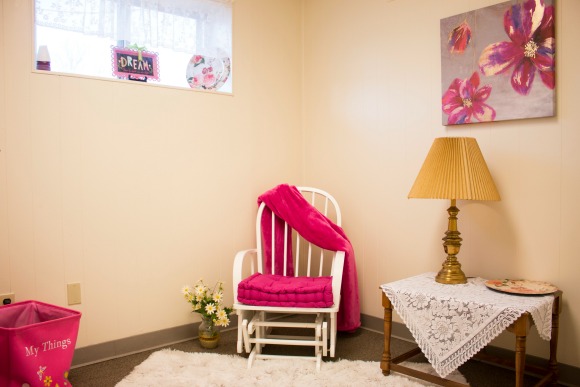 A place for teen mothers to relax with their babies at the Hagar Center