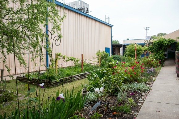 New Hope Christian Academy outdoor classroom and garden