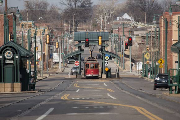 Trolley on North Main Street