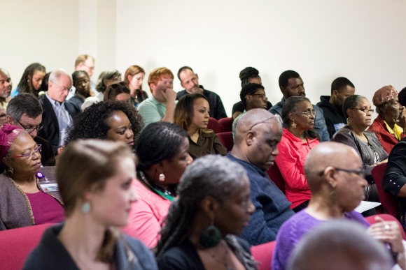 The chapel at Metropolitan Baptist Church in Soulsville USA was full during the "What Smart Neighborhoods Can Learn From Soulsville USA" panel discussion.