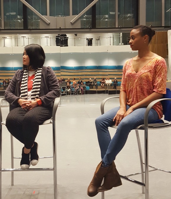 Kong Wee Pang (left) and Eileen Frazier (right) serve on the Diverse Faces of Memphis panel at Ballet Memphis’ Spark event. (Renee Davis Brame)