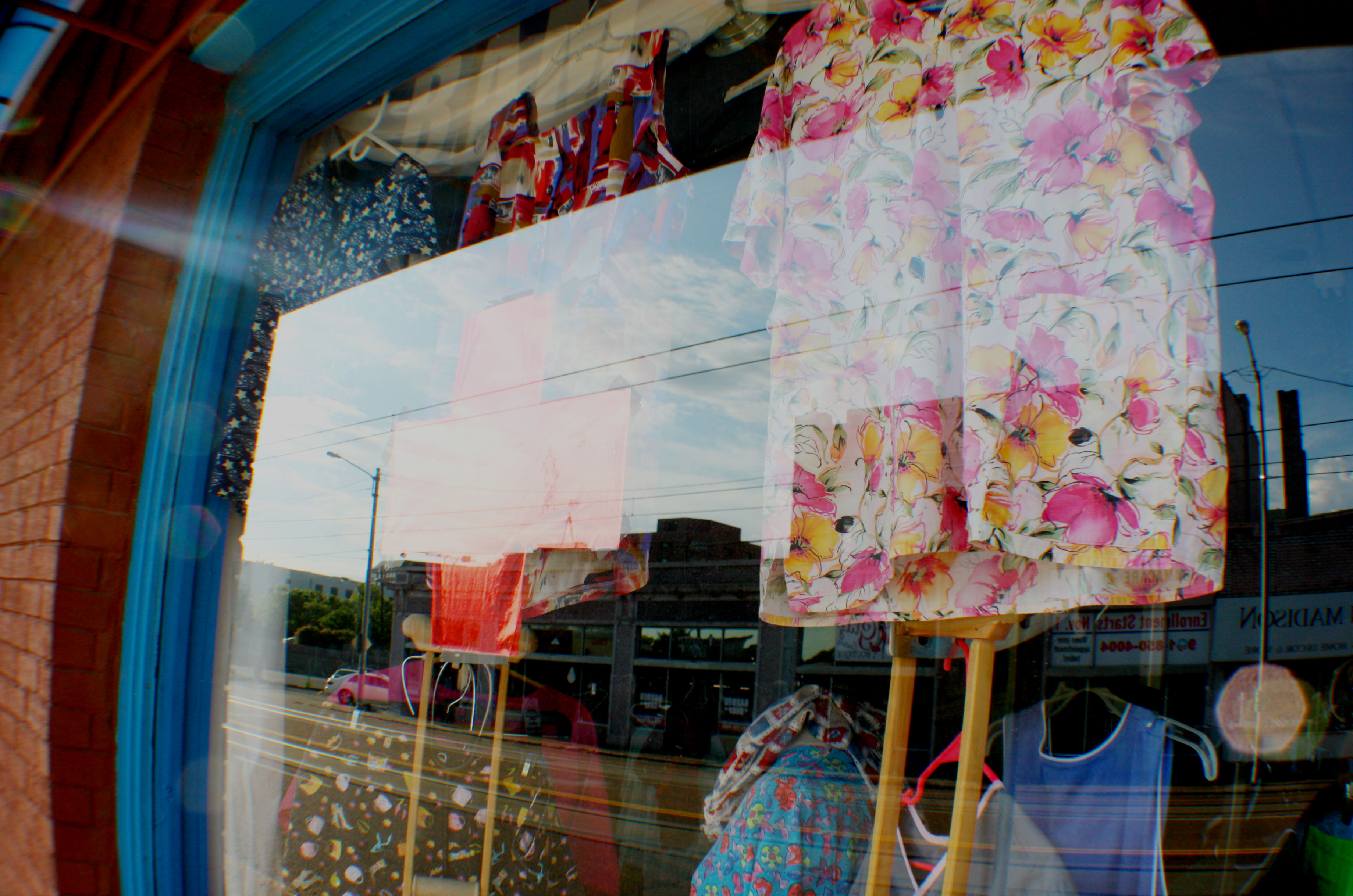 A window display at the BAM Thrift Store at 1340 Madison Avenue hopes to attract medical professionals from the surrounding Medical District. (Cole Bradley)