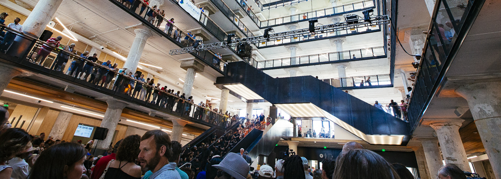 Thousands fill Crosstown Concourse for the grand opening on Aug. 23, 2017.