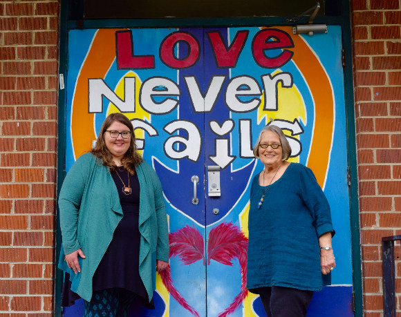 Caritas Village executive director Leslie Barker and founder Onie Johns