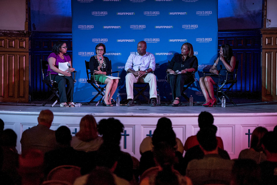 “Wealth is insurance against life’s emergencies,” says Wendi C. Thomas as she begins the panel discussion with Alex Matlock, Floyd Tyler, Jozelle Booker and Carolyn Hardy.