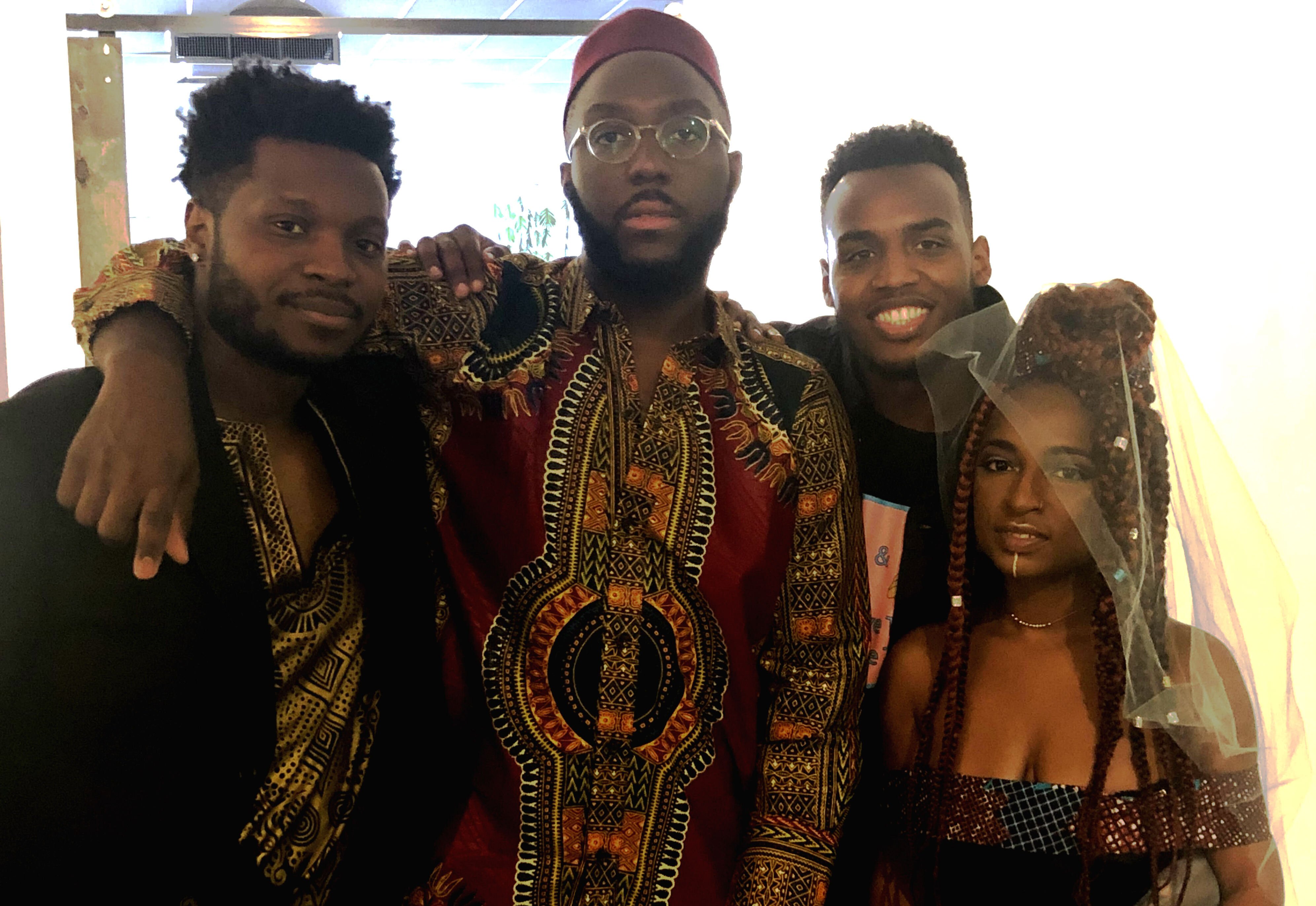 (L to R) Kenneth Alexander, Jared Boyd, Kid Maestro and Amber George attend The CLTV's Juneteenth gala. (Erica Horton) 