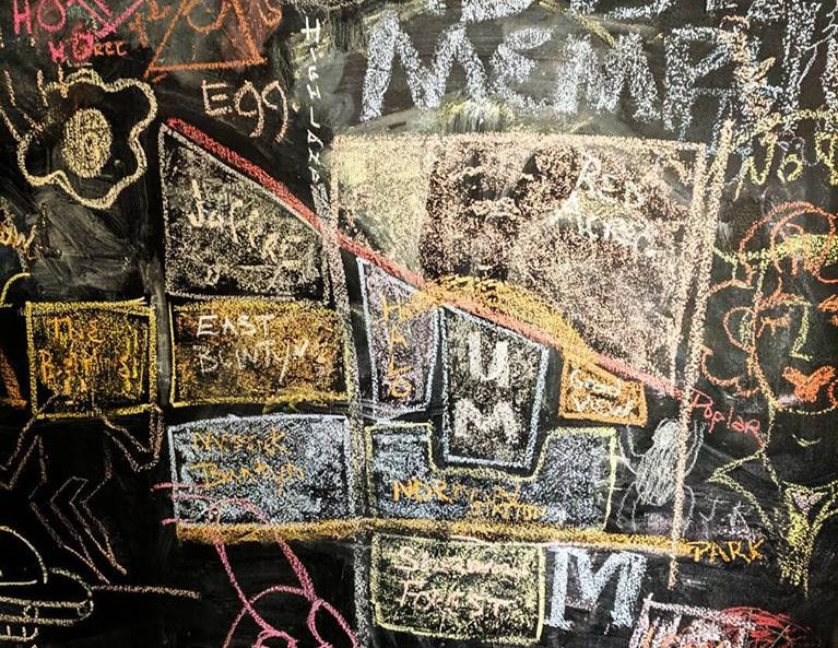 A chalk map of the University District's many distinct neighborhoods graces the walls of Avenue Coffee. (Submitted) 