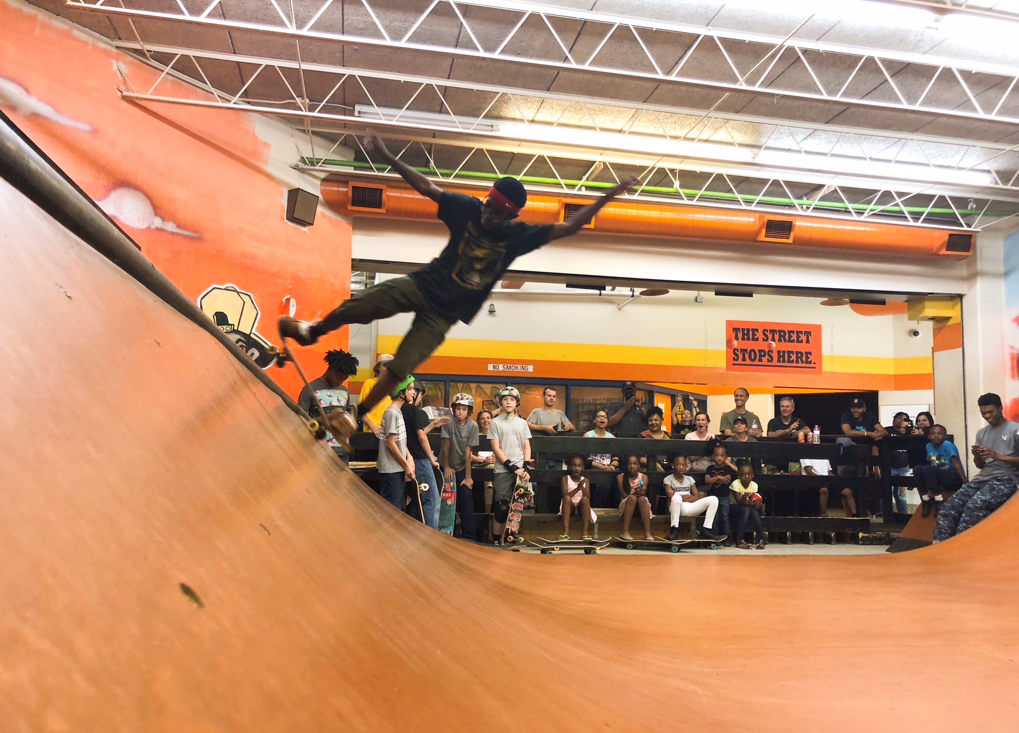 Courtlan Black catches air during his one-minute routine. He pulled out all the stops and won the boys 13-15 division. (Cole Bradley)