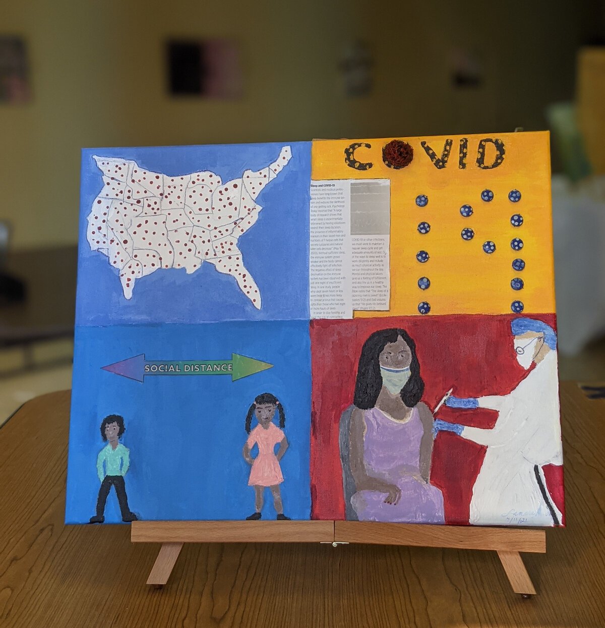 COVID-inspired art by Lenora Arnold. The Arts Cafe will present "What's Your COVID Story?," a visual and spoken word arts exhibit, on April 24 from 12:00 p.m. to 3:00 p.m. (Submitted) 