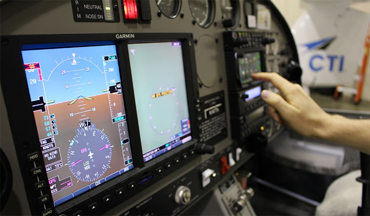 The Redbird FMX simulator at CTI Professional Flight Training helps students become familiar with the controls and develop their flying skills before taking to the air. (Submitted)