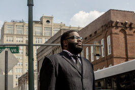 Darrell Cobbins, president and principal broker at Universal Commercial Real Estate, LLC, near his office in Downtown Memphis.