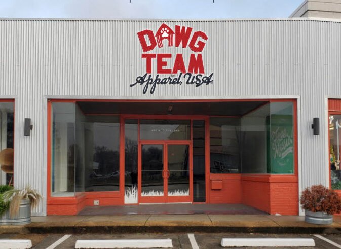 Rendering of the future home of Dawg Team Apparel USA, which opens soon at 420 North Cleveland Street in Crosstown. Dawg Team is a Black-owned business that specializes in pet apparel and treats for canine family members. (Submitted)