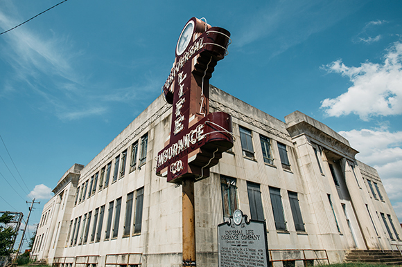 The Universal Life building at the corner of Danny Thomas and Martin Luther King Blvd.