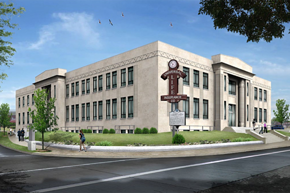 Rendering for the restoration of the Universal Life building.