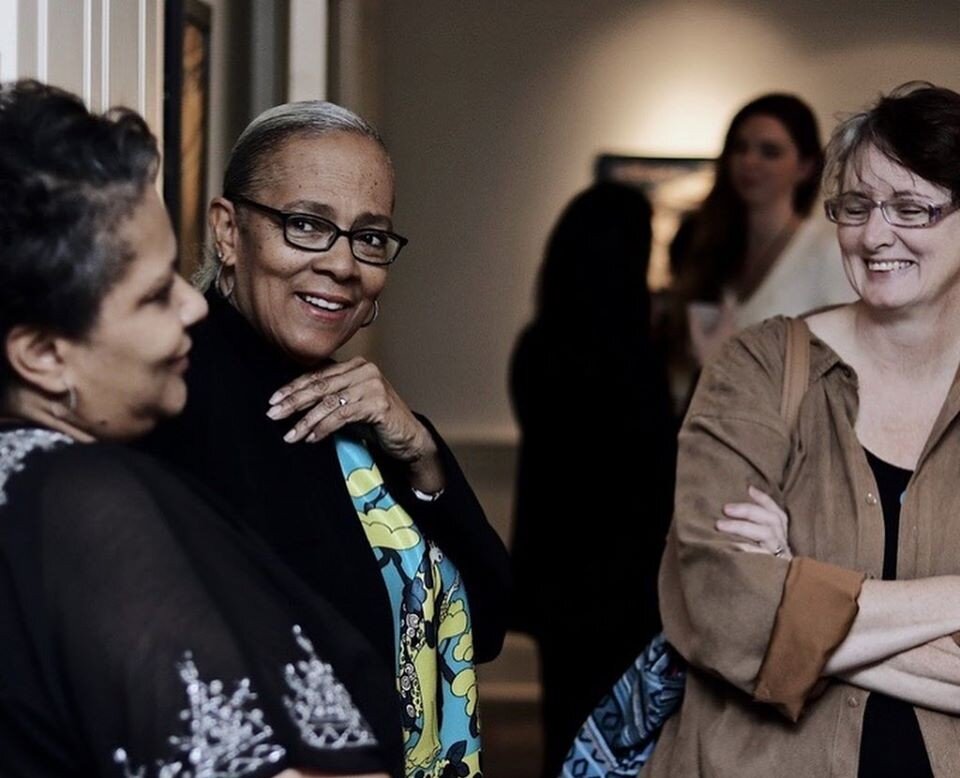 Guests attend the "Lawrence Matthews: To Disappear Away" exhibit at the Dixon Gallery and Gardens on January 17, 2020. (Dixon Gallery and Gardens, Meka Wilson)